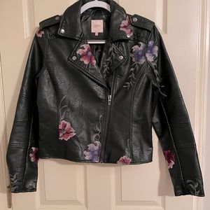 Candies Floral Leather Jacket